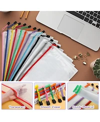 Gnuadz 36 packs Mesh Zipper Pouch Bags for Office Travel Storage A5