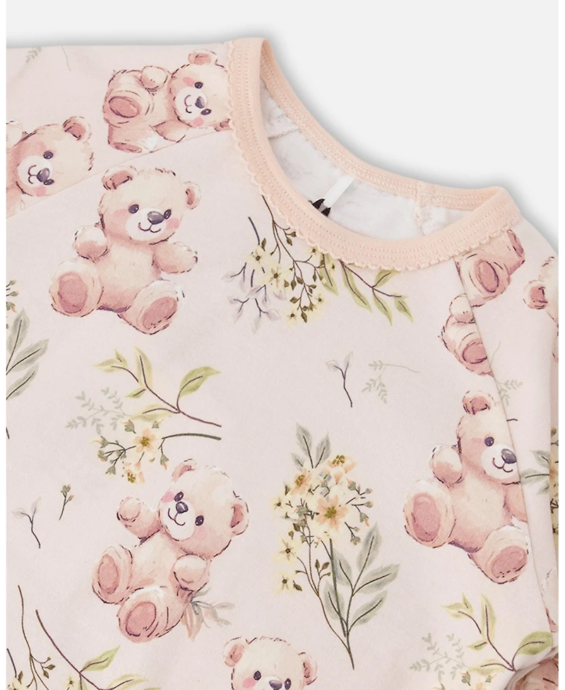 Deux par Deux Little Girls Cotton Two-Piece Pyjama Set Bear Print