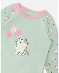 Deux par Deux Little Girls Cotton Two-Piece Pyjama Set Kitten Print
