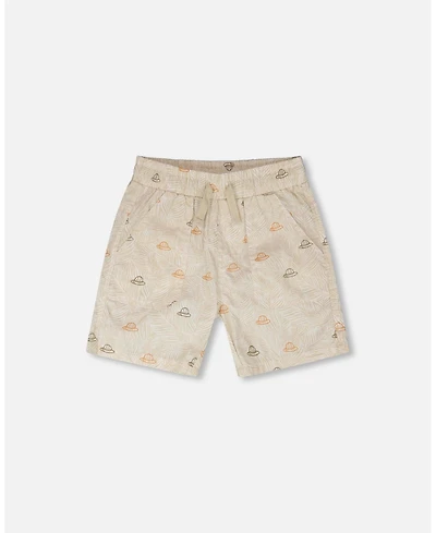 Deux par Deux Little Boys Poplin Shorts Safari Print