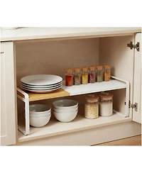 Yigii Expandable Stackable Cabinet Shelf Organizer Anti-slip Kitchen Pantry Closet Shoe Storage Adjustable