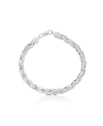 The Lovery Braided Herringbone Bracelet Sterling Silver