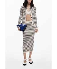 Desigual Women's Striped knit midi skirt