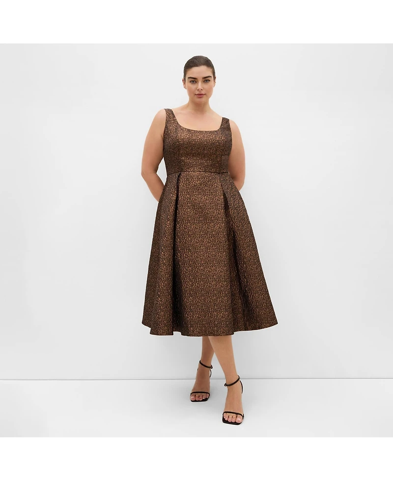 City Chic Women's Rosella Jacquard Midi Dress