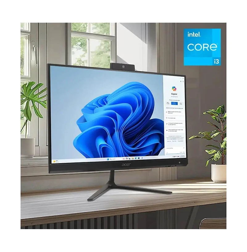 24" All-in-One Desktop Intel Core i3 1305U 8GB Ram Intel Uhd Graphics 512GB Ssd Windows 11 Home Full Hd Ips 120Hz - Black