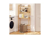 Slickblue 3-Tier Wicker Bathroom Floor Organizer with Adjustable Shelves