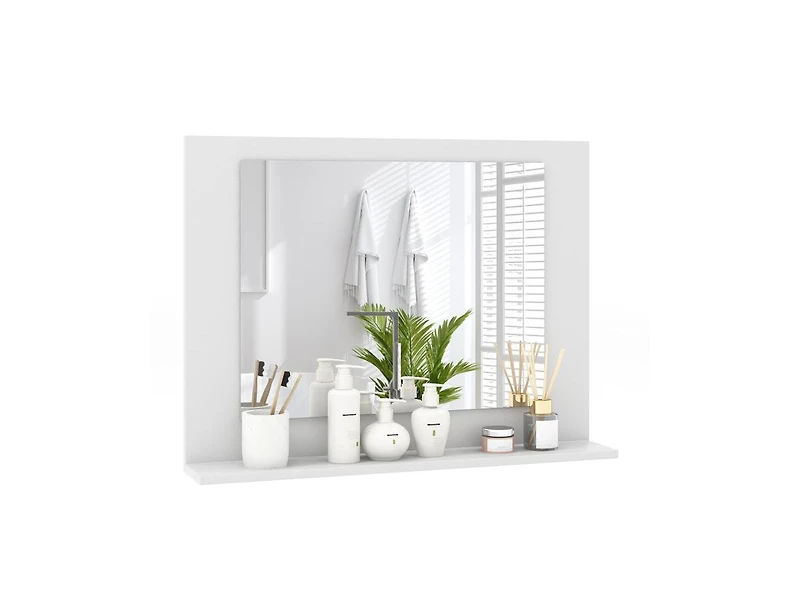 Slickblue 23.5x17.5 Inch Rectangle Bathroom Mirror with Wood Shelf