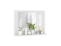 Slickblue 23.5x17.5 Inch Rectangle Bathroom Mirror with Wood Shelf