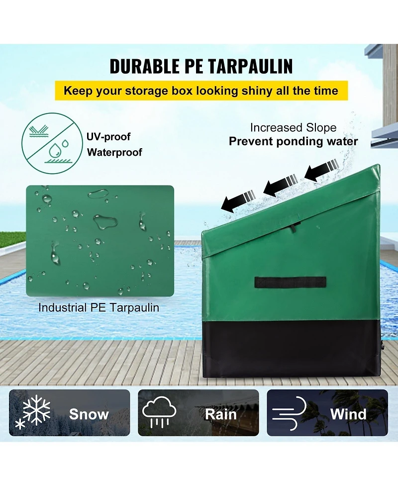 Sugift 150 Gallon Waterproof Pe Tarpaulin Outdoor Storage Box for Garden and Poolside