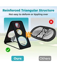 Mecale Dual-Sided Golf Chipping Net with Triple Targets, 5-Hole Training System