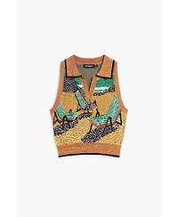 Desigual Women's Sleeveless jacquard T-shirt