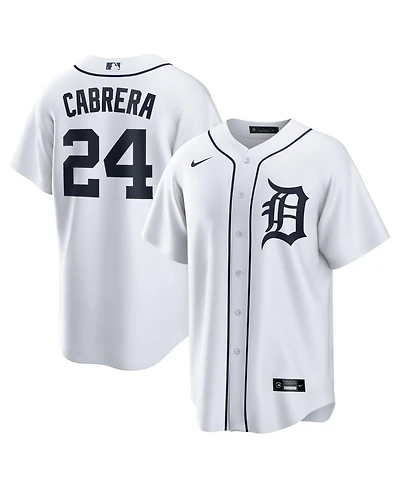 Nike Men's Miguel Cabrera White Detroit Tigers Home Retired Player Replica Jersey