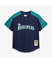 Mitchell & Ness Men's Ichiro Suzuki Navy Seattle Mariners 2006 Cooperstown Mesh Batting Practice Button-Up Jersey