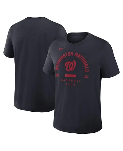 Nike Men's Navy Washington Nationals Authentic Collection Early Work Tri-Blend Dri-fit T-Shirt
