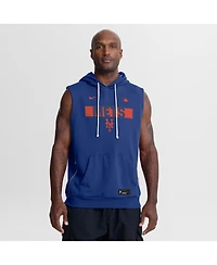 Nike Men's Royal New York Mets Authentic Collection Standard Issue Dri-fit Sleeveless Hoodie