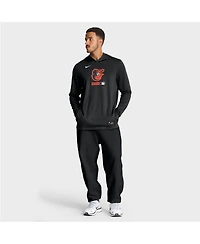 Nike Men's Black Baltimore Orioles Authentic Collection Dri-fit Long Sleeve Hoodie