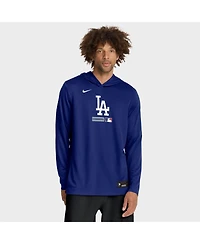 Nike Men's Royal Los Angeles Dodgers Authentic Collection Dri-fit Long Sleeve Hoodie