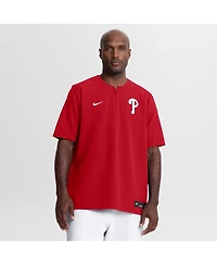 Nike Men's Red Philadelphia Phillies Authentic Collection Dri-fit Quarter-Zip Sweatshirt