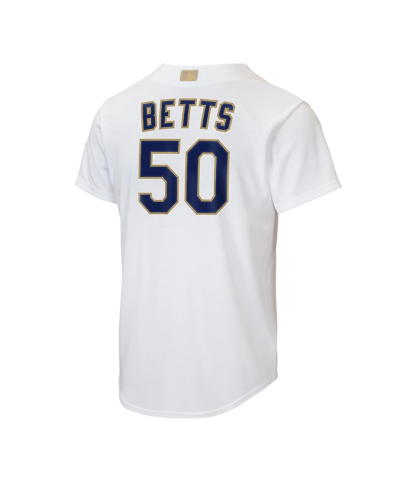 Nike Big Boys and Girls Mookie Betts White Los Angeles Dodgers 2026 Gold Collection Home Replica Jersey