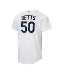 Nike Big Boys and Girls Mookie Betts White Los Angeles Dodgers 2026 Gold Collection Home Replica Jersey
