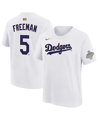 Nike Big Boys and Girls Freddie Freeman White Los Angeles Dodgers 2026 Gold Collection Name Number T-Shirt