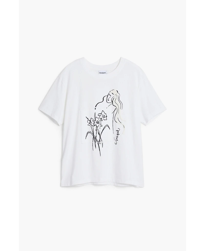 Desigual Women's Floral T-shirt feminine silhouette