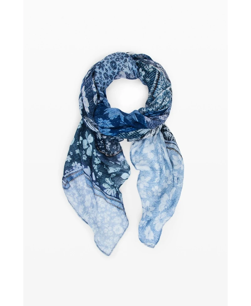 Desigual Women's Rectangular Denim Patch Scarf
