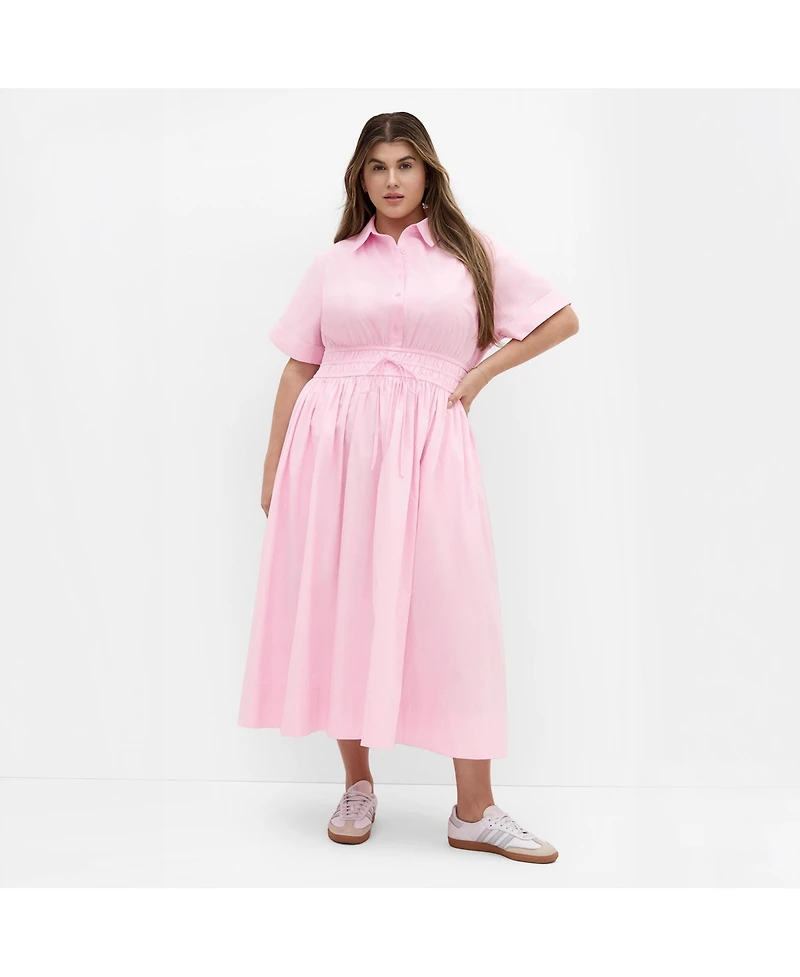 City Chic Women's Lana Midi Shirt Dress