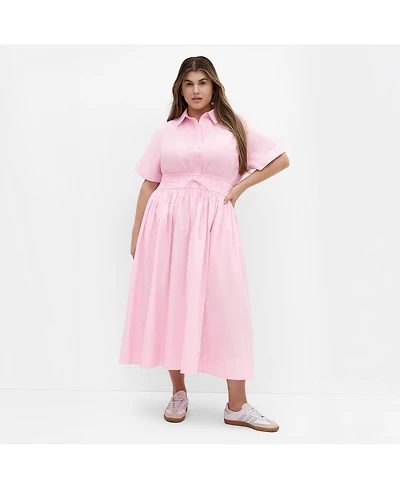 City Chic Women's Lana Midi Shirt Dress