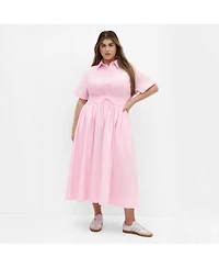 City Chic Women's Lana Midi Shirt Dress