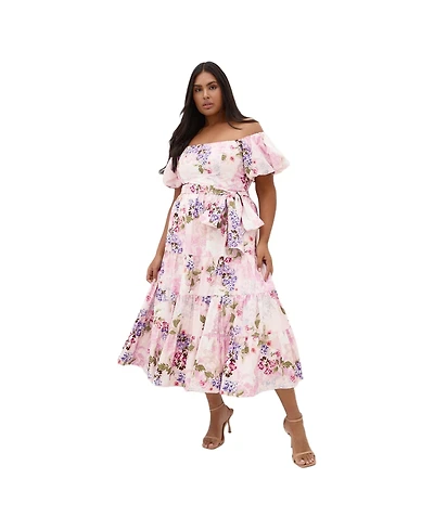 City Chic Plus Aliyah Print Midi Dress
