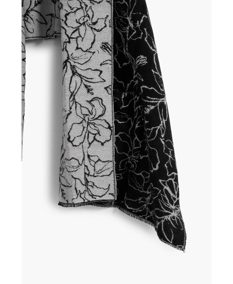 Desigual Women's Reversible floral cape scarf