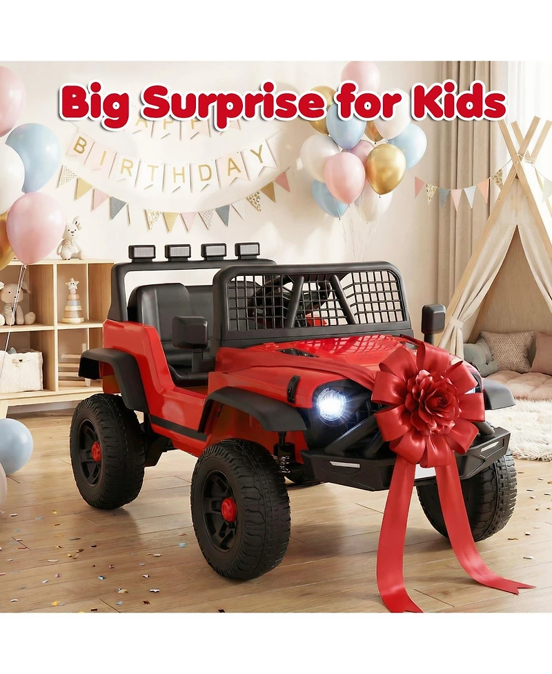 Slickblue 24V Electric Ride On Car for Kids with Parent Remote, Music and Lights