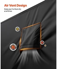 Sugift Waterproof Outdoor Table And Chairs Cover 74L x 47W x 28H in