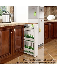 Gnuadz 4-Tier Slim Slide-Out Rolling Storage Cart for Narrow Spaces