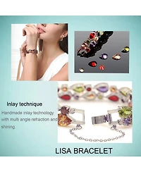 Gnuadz 8 Cz Gemstone Link Bracelet for Women Gift