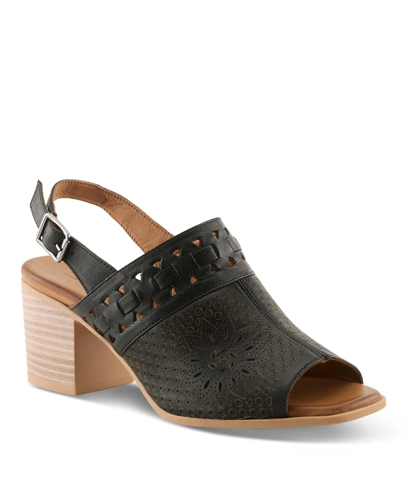Spring Step Women s Sunela Slingback Sandal with Laser-cut Style and Comfort