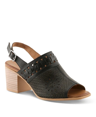 Spring Step Women s Sunela Slingback Sandal with Laser-cut Style and Comfort