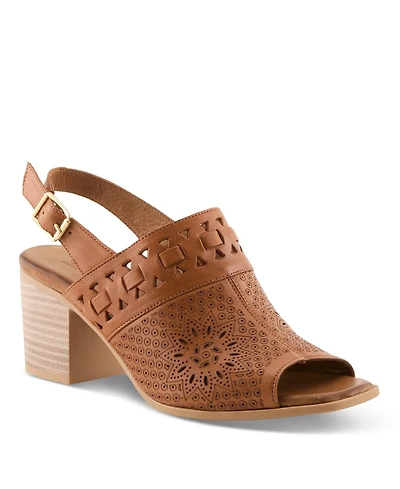 Spring Step Women s Sunela Slingback Sandal with Laser-cut Style and Comfort