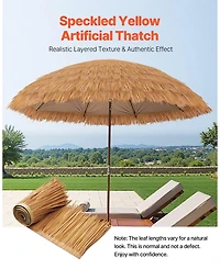 Sugift Artificial Thatch Roof 16.4 ft Waterproof Fire-Resistant Pe for Patio Decor