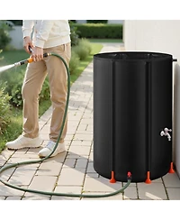 Sugift 100 Gallon Collapsible Rain Barrel Portable Water Collection Barrel With Spigot