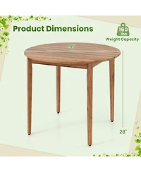 Gouun 36 in Round Acacia Wood Outdoor Dining Table for 4 People
