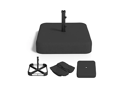 Aecojoy Patio Umbrella Base, 220 lbs Heavy Duty Sand Filled Weighted Umbrella Stand with 2 Sandbags