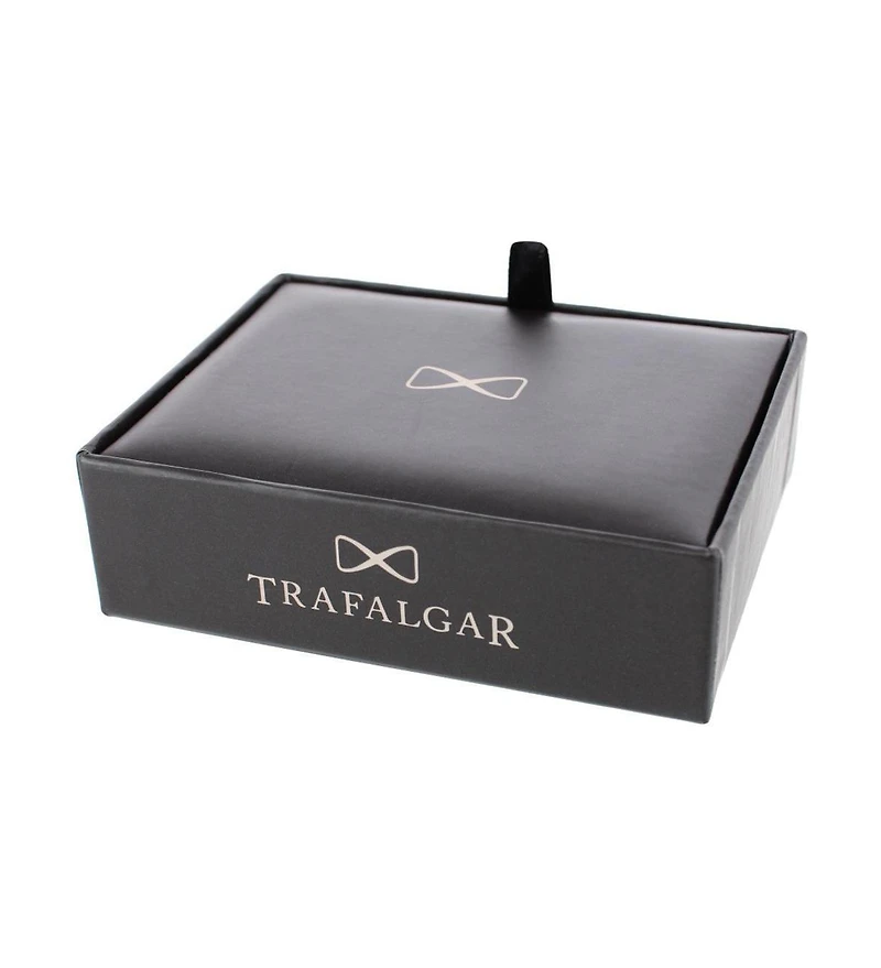 Trafalgar Men's Xaviar Ring Detailed Circular Cufflink Stud Set