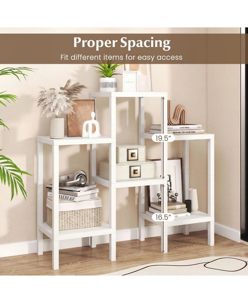 Gouun 6-Tier Modular Plastic Storage Shelves for Living Room, Kitchen and Bathroom