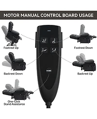 Clihome Dual Motor Infinite Position Up to 350 Lbs Electric Genuine Leather Power Lift Recliner Chair with 8-Point Vibration Massage