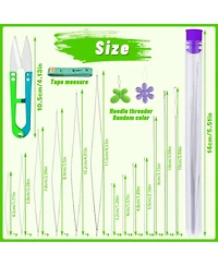 Gnuadz 86pc Beading Set Big Eye Seed Bead Long Straight Twist Flexible