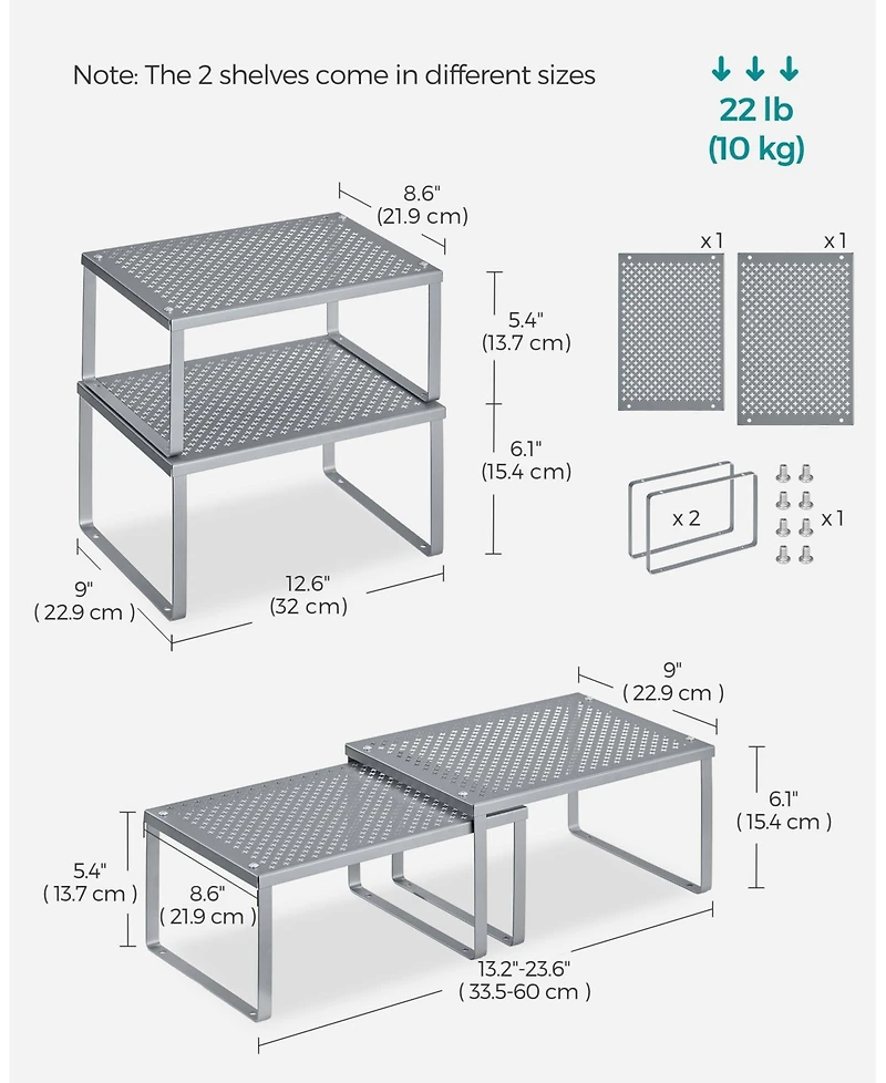 Gnuadz Metal Stackable Expandable Cabinet Countertop Spice Organizer Rack