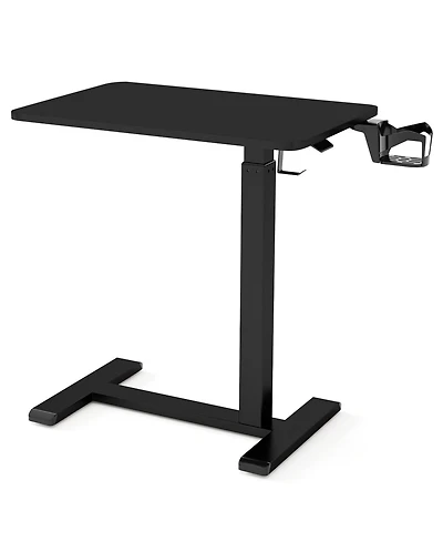 Gouun Mobile Height Adjustable Overbed Table with Cup Holder, 24 x 16 in