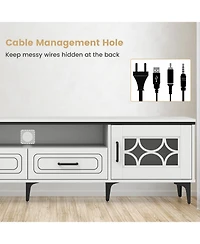 Sugift Farmhouse Tv Stand for TVs up to 80 Inch with 2 Drawers